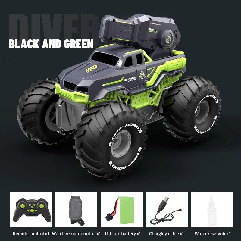 Amphibious Rc Car 2 Control Mode Remote Control Climbing Car 2.4Ghz Off-Road Stunt Vehicle Water Toys Kids Children Gift