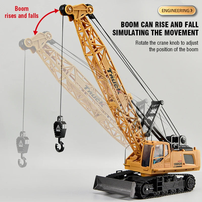 Remote Control Spray Crane Truck Alloy Simulation 9/11/13/15CH Oversized Engineering Vehicle Hook Crane Kids Toy Christmas Gifts