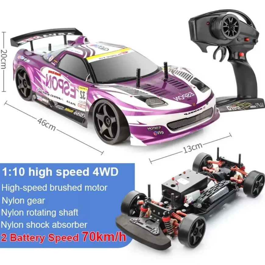 HOT 1:10 4wd 70km/H High Speed Drift Racing RC Car Simulation Gtr Car Toy Off-Road Rc Car Kids Toys