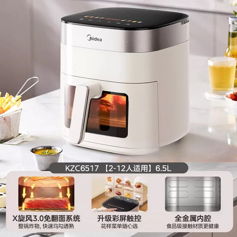 220V Midea Air Fryer Large Capacity New Model Visible Electric Fryer Home Use Official Store