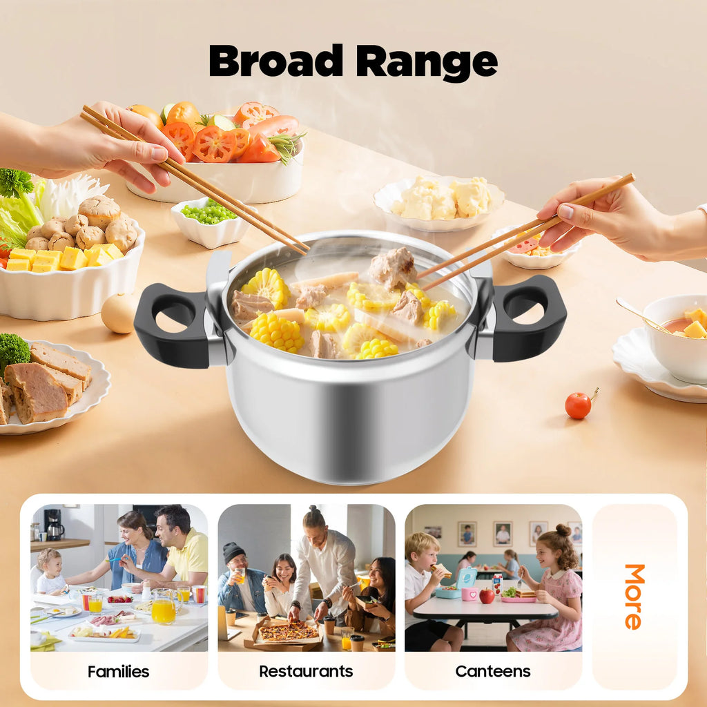 7L/11L/26L Stainless Steel Pressure Cooker, High Pressure Pressure Stewing Pot with Safety Valve for Restaurant Kitchen
