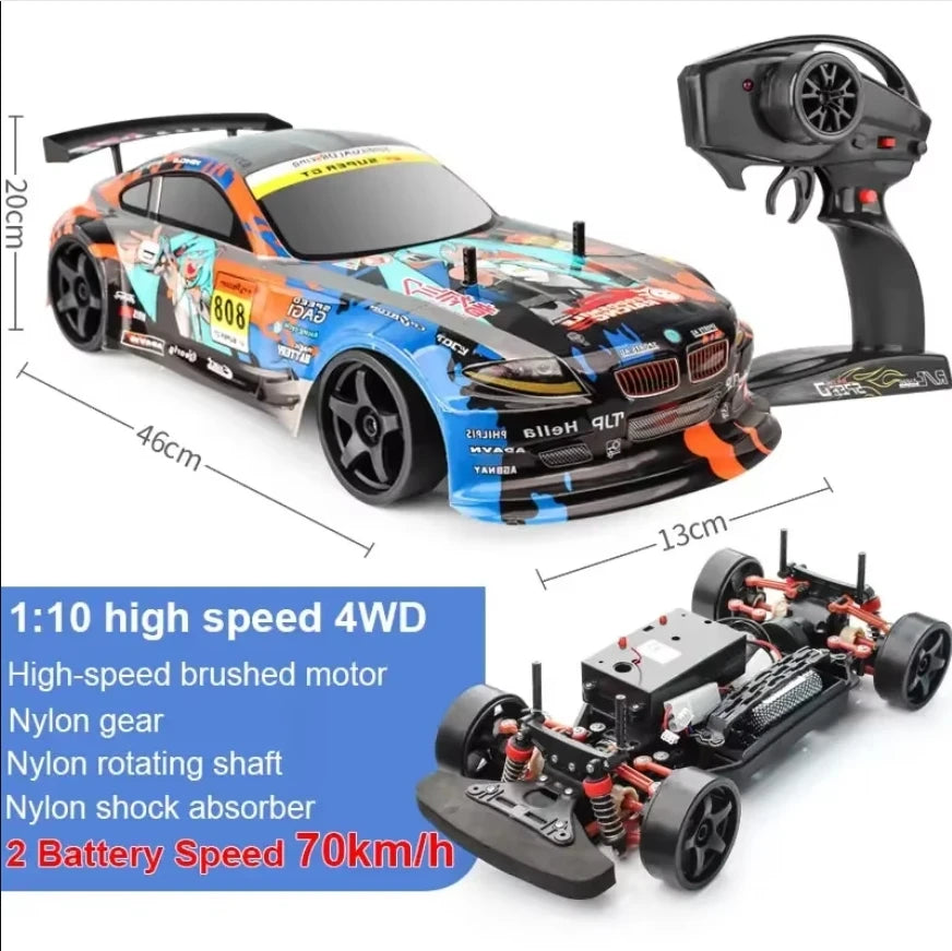 HOT 1:10 4wd 70km/H High Speed Drift Racing RC Car Simulation Gtr Car Toy Off-Road Rc Car Kids Toys