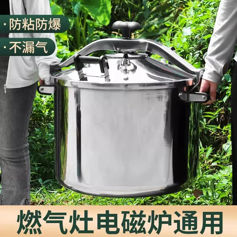 Commercial Stainless Steel Pressure Cooker, Large Capacity Explosion-Proof for Gas/Induction Stove, Restaurant Kitchen Use