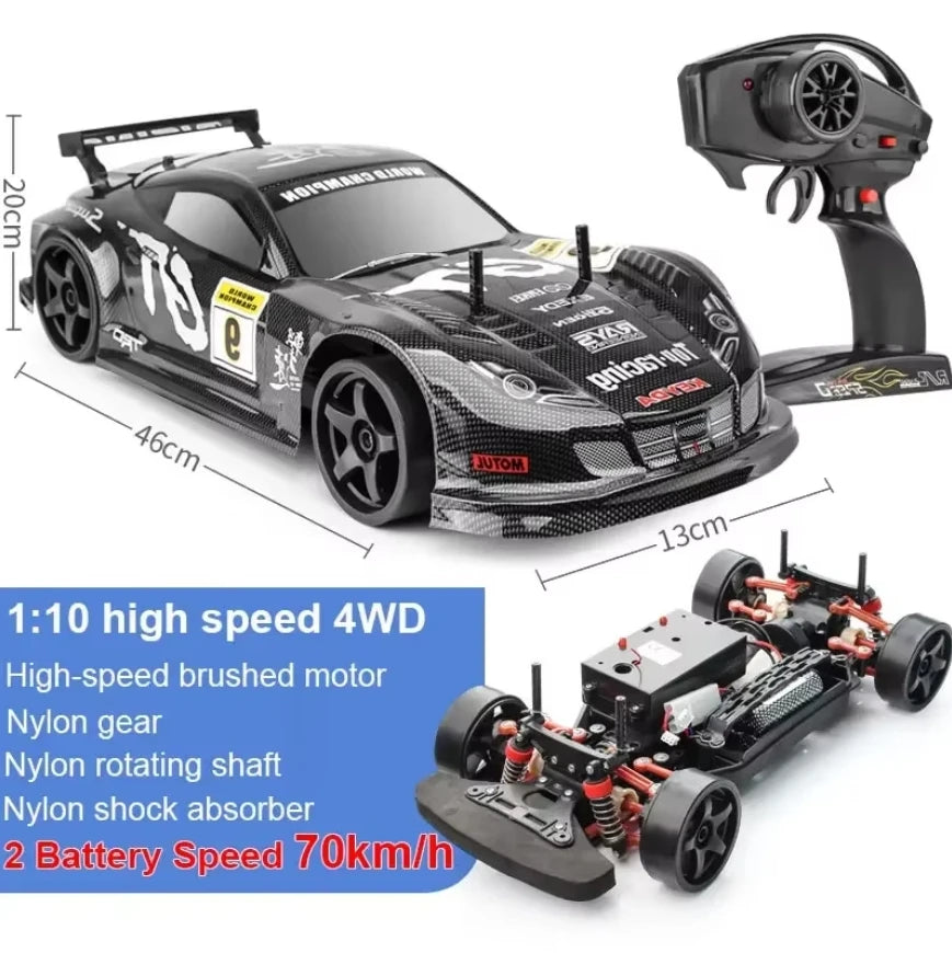 HOT 1:10 4wd 70km/H High Speed Drift Racing RC Car Simulation Gtr Car Toy Off-Road Rc Car Kids Toys