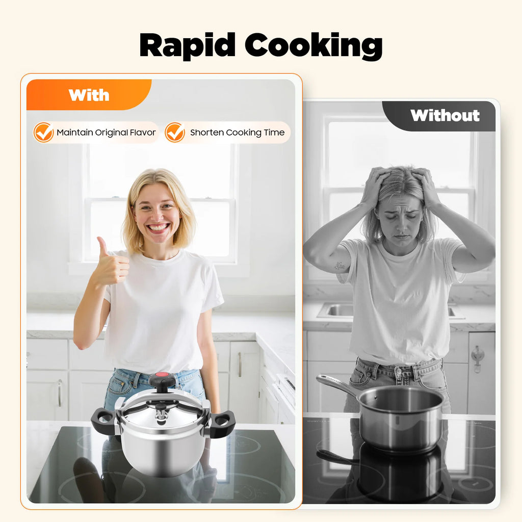 7L/11L/26L Stainless Steel Pressure Cooker, High Pressure Pressure Stewing Pot with Safety Valve for Restaurant Kitchen