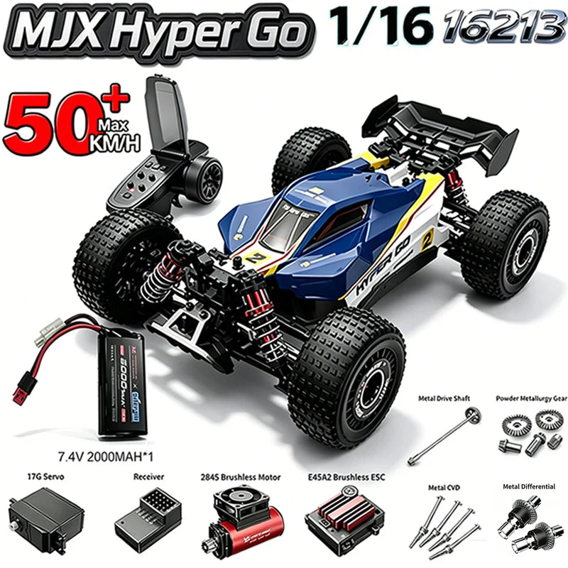 MJX Hyper Go 16212 16213 16218 1/16 4WD RC Car 60KM/H Brushless  RC Racing Car 2.4G Remote Control Cars Off-Road Truck Toys