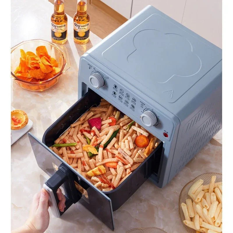 All-Metal Air Fryer: Large-Capacity Transparent Visual No-Flip Fully Automatic Household Multifunctional Oven