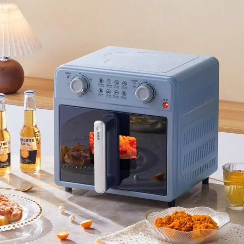 All-Metal Air Fryer: Large-Capacity Transparent Visual No-Flip Fully Automatic Household Multifunctional Oven