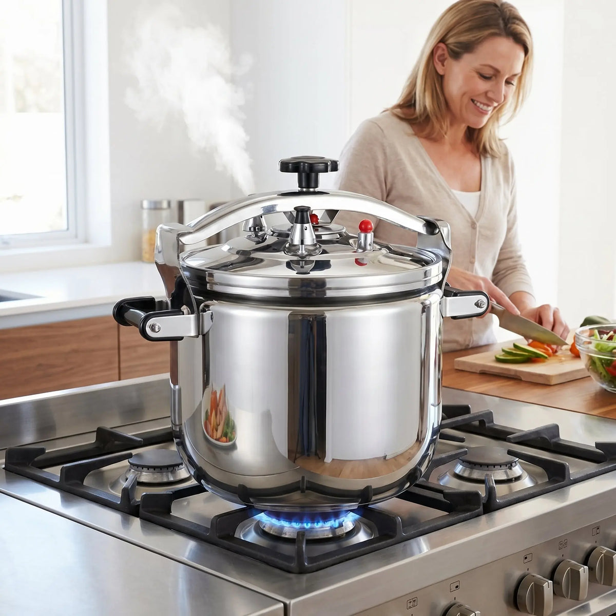 Heavy Duty Commercial Pressure Cooker 30L Stainless Steel Explosion-proof Composite Bottom Large Size Korea USA Australia