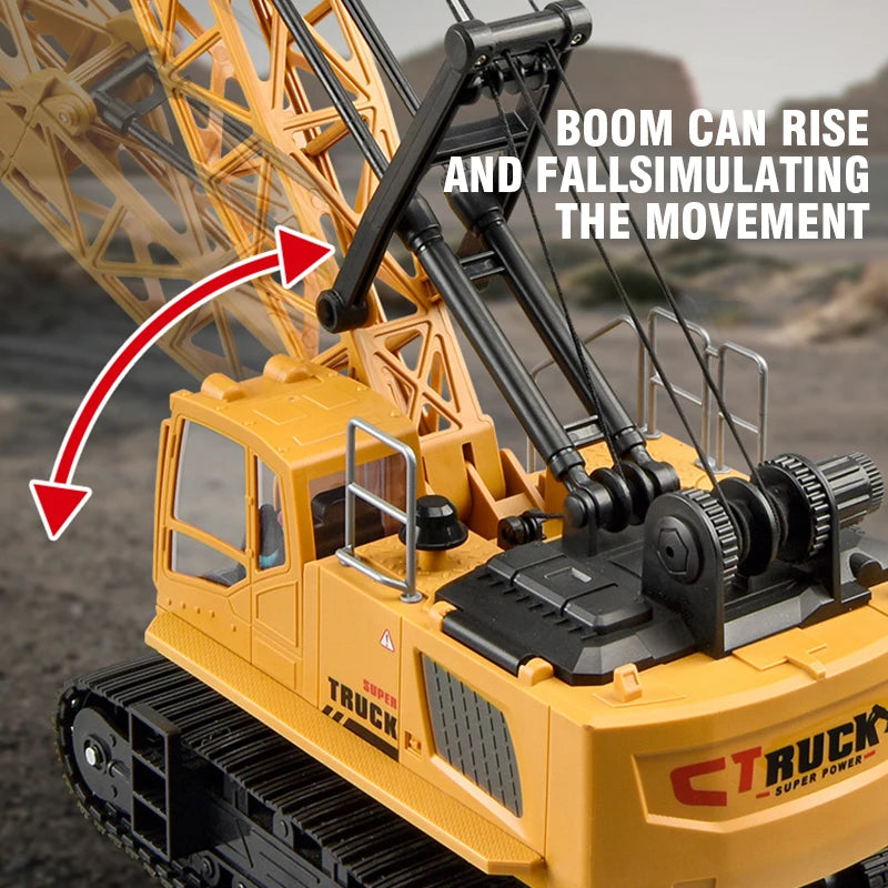 Remote Control Spray Crane Truck Alloy Simulation 9/11/13/15CH Oversized Engineering Vehicle Hook Crane Kids Toy Christmas Gifts