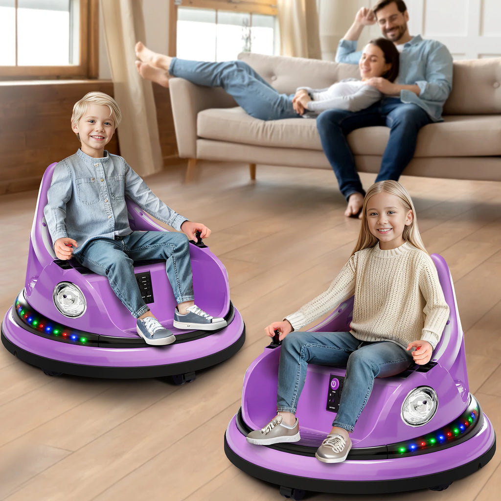 12V Kids Electric Bumper Car Ride On Toy With Parent Remote, 360° Spin, 2 Speeds, Lights Music, Indoor Outdoor Birthday Gift
