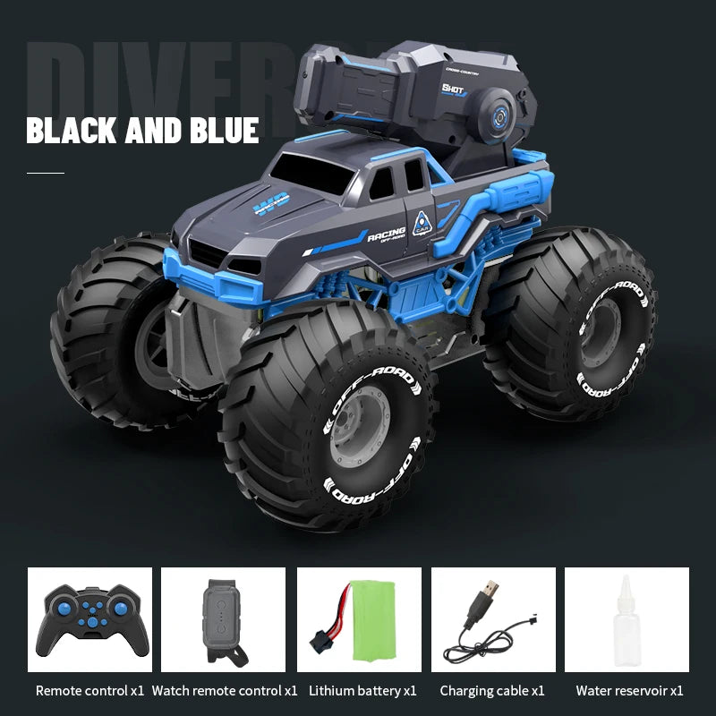 Amphibious Rc Car 2 Control Mode Remote Control Climbing Car 2.4Ghz Off-Road Stunt Vehicle Water Toys Kids Children Gift