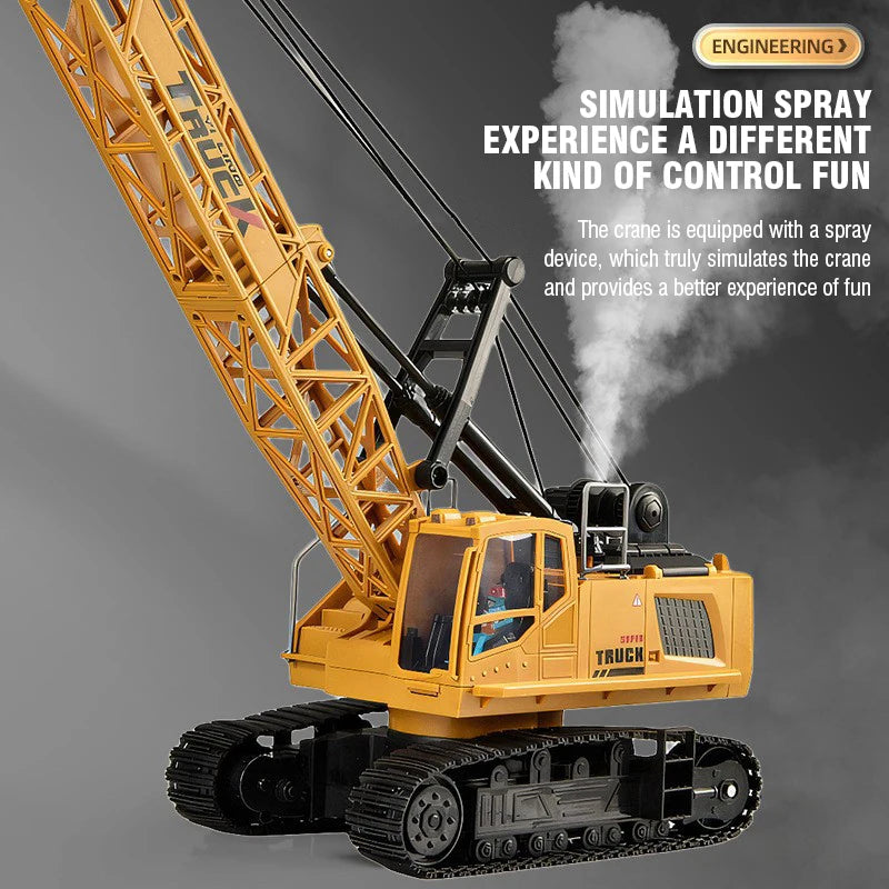 Remote Control Spray Crane Truck Alloy Simulation 9/11/13/15CH Oversized Engineering Vehicle Hook Crane Kids Toy Christmas Gifts