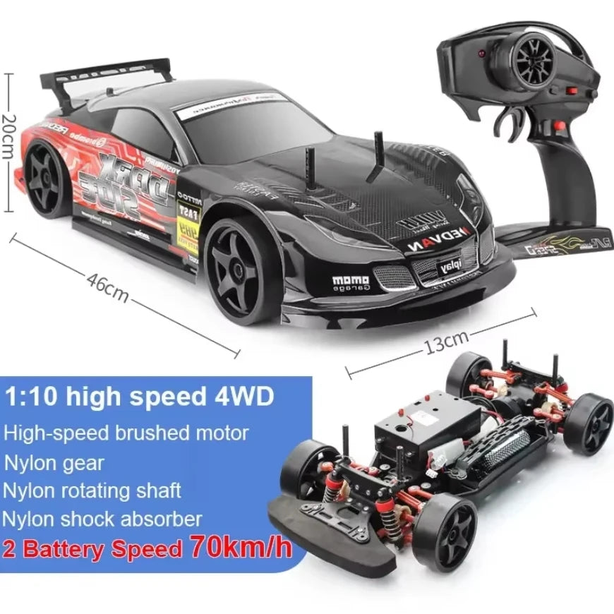 HOT 1:10 4wd 70km/H High Speed Drift Racing RC Car Simulation Gtr Car Toy Off-Road Rc Car Kids Toys