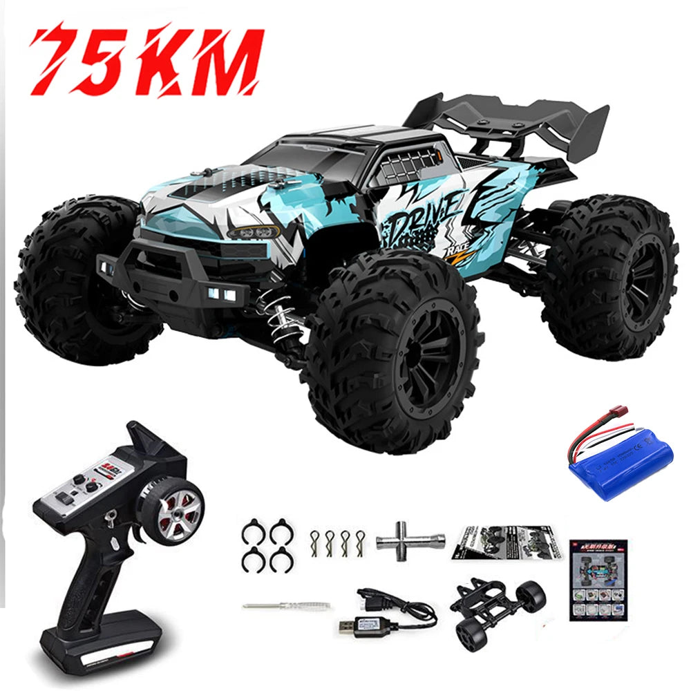 1:16 75KM/H or 50KM/H 4WD RC Car with LED Remote Control Cars High Speed Drift Monster Truck for Kids Vs Wltoys 144001 Toys
