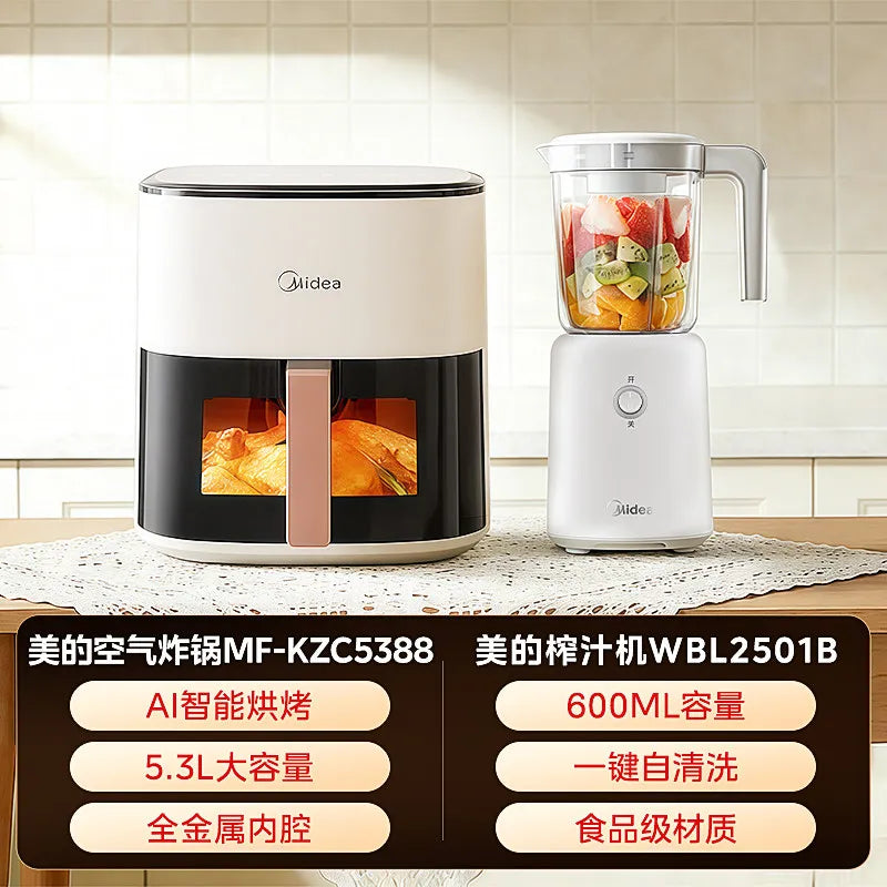 220V Midea Air Fryer Large Capacity New Model Visible Electric Fryer Home Use Official Store