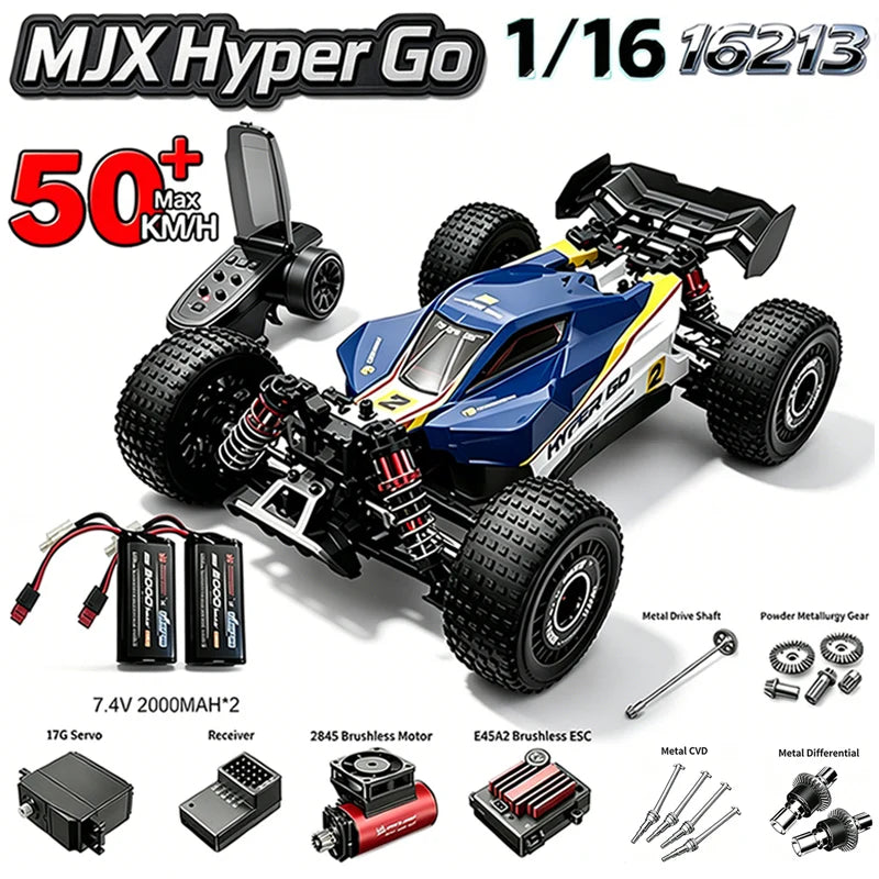 MJX Hyper Go 16212 16213 16218 1/16 4WD RC Car 60KM/H Brushless  RC Racing Car 2.4G Remote Control Cars Off-Road Truck Toys