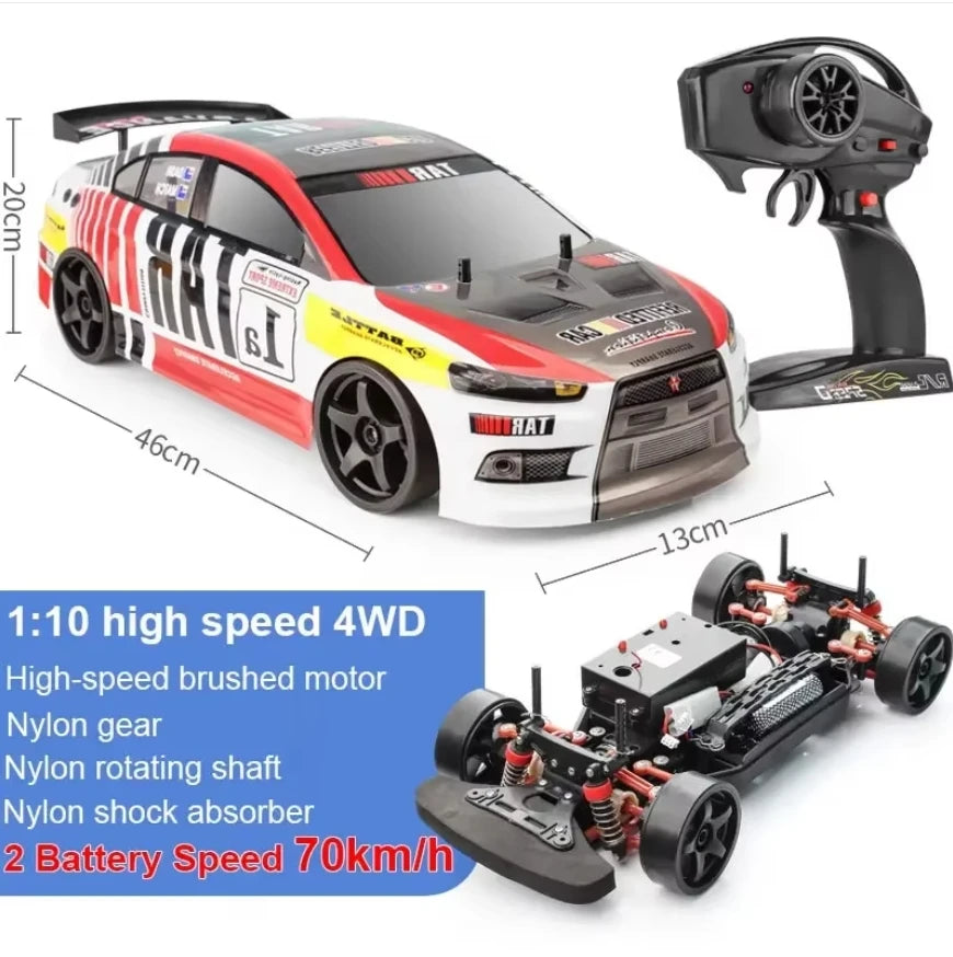 HOT 1:10 4wd 70km/H High Speed Drift Racing RC Car Simulation Gtr Car Toy Off-Road Rc Car Kids Toys