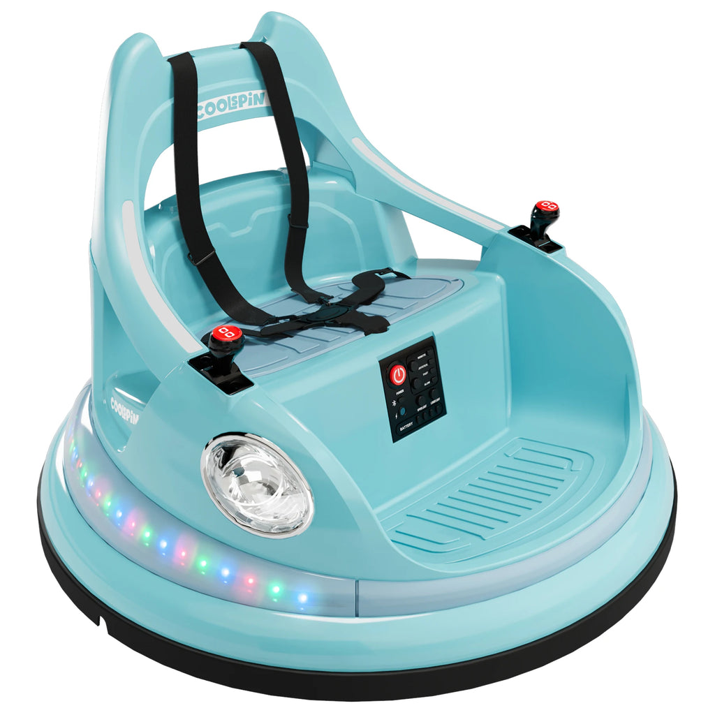12V Kids Electric Bumper Car Ride On Toy With Parent Remote, 360° Spin, 2 Speeds, Lights Music, Indoor Outdoor Birthday Gift