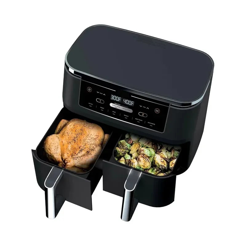 For Double Air Fryers Multi Function Electric Smart Dual Basket 9L Digital Oven Air Fryer