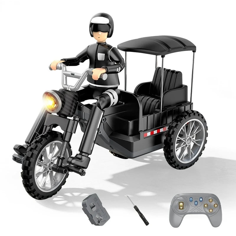 Generic Remote Control Tricycle Simulated Express Delivery Vehicle With Lighting Music Detachable Cargo Box Hobby Toy New Model