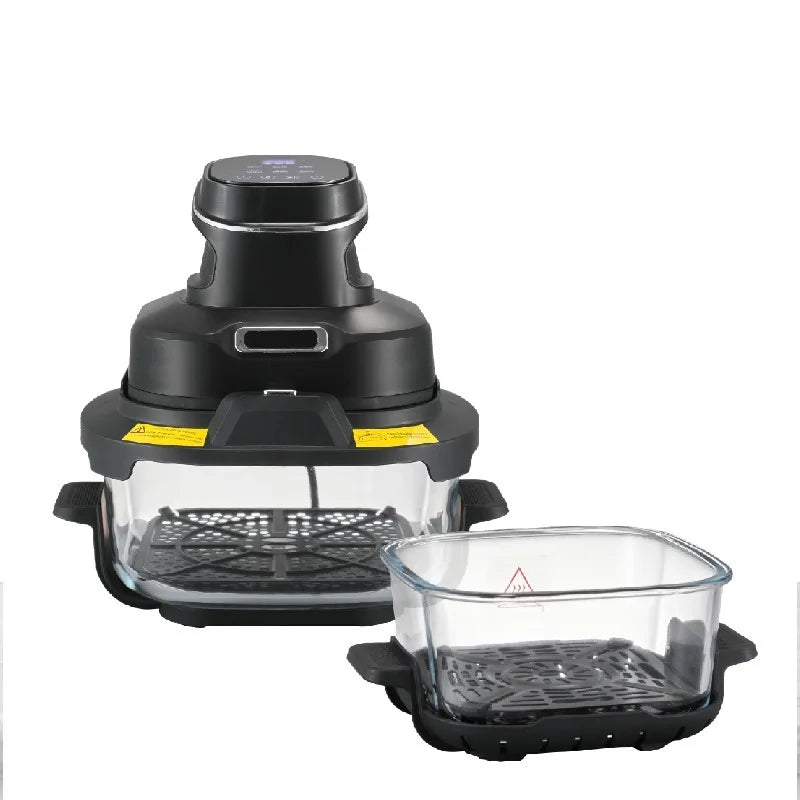 Airo Intelligent Temperature Controlled Fully Automatic Electric Air Fryer Grill Function Modern Square Design Double Basket
