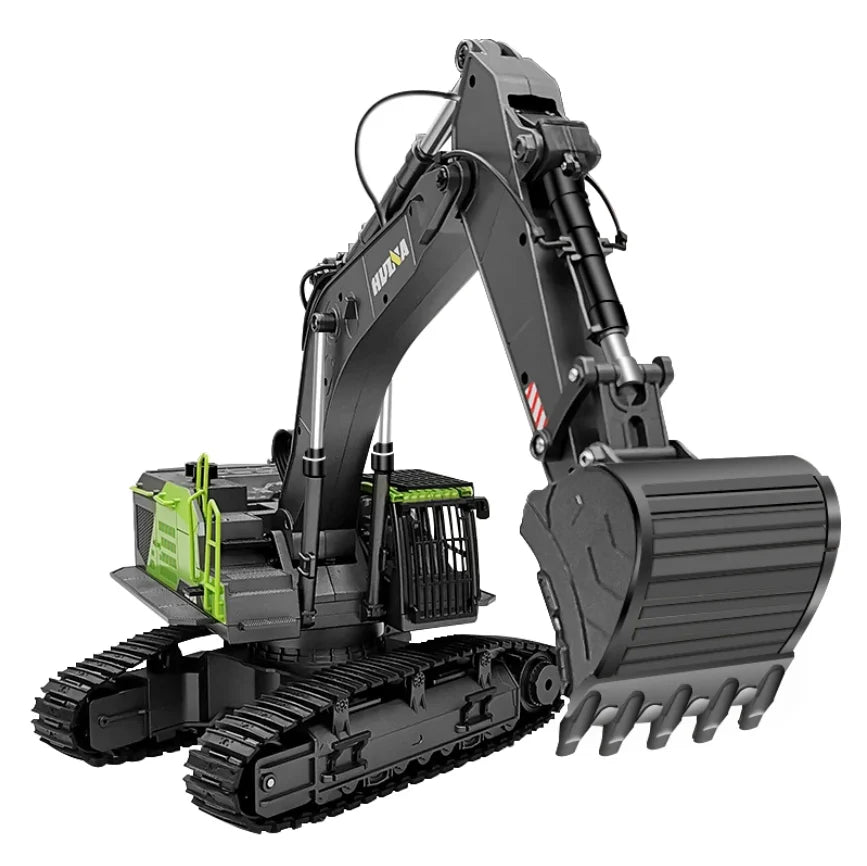 HUINA 1593 1/14 RC Excavator Truck Alloy 2.4GHz Radio Controlled Car 22 Channel Construction Vehicle Sound Toys for Boys Gifts