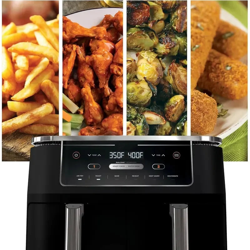 For Double Air Fryers Multi Function Electric Smart Dual Basket 9L Digital Oven Air Fryer