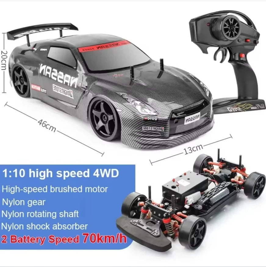 HOT 1:10 4wd 70km/H High Speed Drift Racing RC Car Simulation Gtr Car Toy Off-Road Rc Car Kids Toys