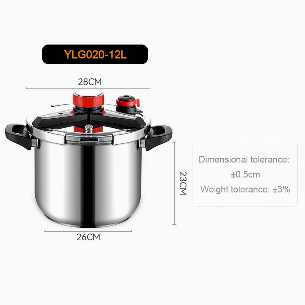 Fenghui 12L 304 Stainless Steel Pressure Cooker CE Certified Heavy-Duty Explosion-Proof Large Capacity Kitchen Appliance